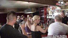 Sex in the German swinger club and a woman fucks her way through