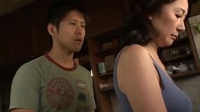 Sexy Japanese wife alone with her stepson in the house