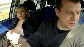 Nasty trollop with saggy breasts agreed to have sex in my car