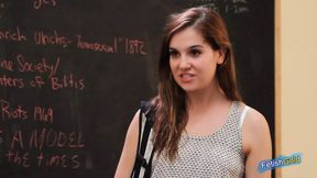 Petite chick have intense lesbian sex with her teacher to get a better grade