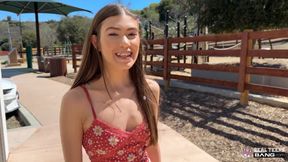 Young slim teen fucks with big cock