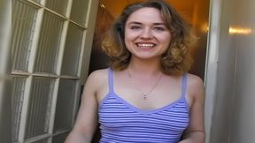 Giggly innocent college students first time porn casting