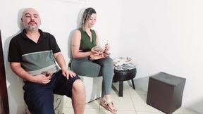 He got his dick out at the reception and got a hand.