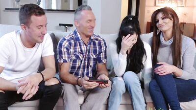 Two babes and two studs are having swinging foursome in the bedroom