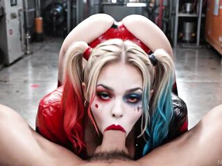 Harley Quinn, Сrazy Whore Cheats on Joker whilst this guy's in Prison (AI Generated)