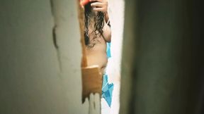 my chubby mexican mother-in-law lets me record her while she takes a shower