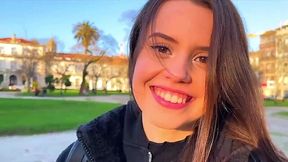 Wild fuck after first date with perfect cute German brunette