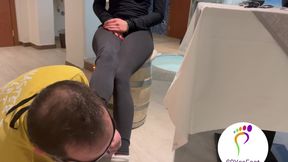 After the run to the park I wipe his feet with my tongue