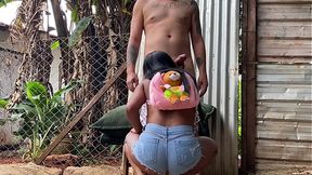 Teen black girl pleases me with her hot ass&#x1F351; &mdash;  no wife around to see