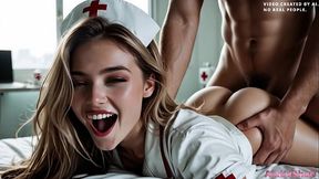 I fuck a beautiful nurse and cum in her pussy [AI Generated]
