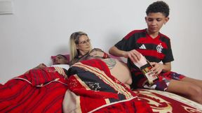 Stepson Fucking Stepmom, Her Husband Looking Horny Upon Seeing