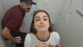 Fucked by a stranger in the bathroom of a barback without a condom!