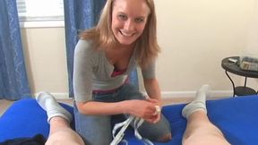 She takes control, guiding his tongue to where it&#039;s needed