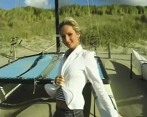 My cousin Vendula a natural blonde with a shaved pussy did a