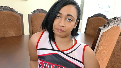 Curvy Black Ebony Chick with Biig Booty and natural Saggy Tits get Interracial Fuck with Rimjob by older White Guy