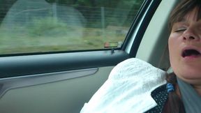 Soaked & Horny - I Finger Myself Hard While My Husband Drives!