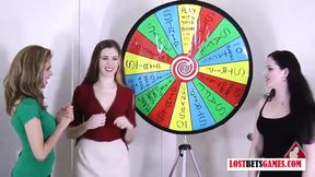 3 very pretty girls play a game of strip spin the wheel