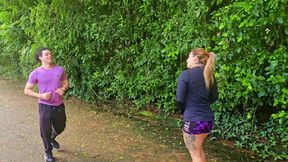 I do extra cardio with my running neighbor