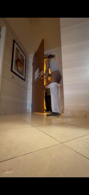 Big dick flashing in hotel worker wants it