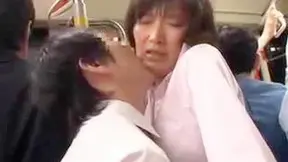 Asian Nudist Shows Her Pussy While Riding the City Bus